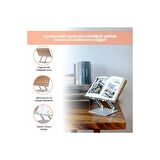 NPO STD002 Okuma Açısı Ayarlı,Kıskkaçlı Alüminyum&Ahşap Kitap/Tablet/Notebook Standı Modern Rahle