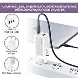 Usams US-CC110 Type-C 65 Watt Hızlı Şarj Aleti Beyaz