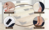 Glary Home GH40A-GRYB-GRY1 Kare Desenli Kaydırmaz Tabanlı 1'li Merdiven Halısı - Gri/Siyah