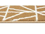 Glary Home GH39A-WDBE-GRY7 Üçgen Desenli Kaydırmaz Tabanlı 7'li Merdiven Halısı - Beyaz/Koyu Bej