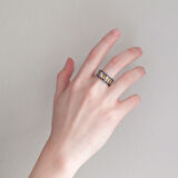 Siyah Çelik Yüzük Alyans Altın Kaplama YZK-313