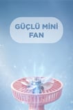 Premium Yazlık Okul Sevimli Şarjlı El Vantilatörü F12 Mavi