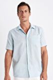 DeFacto Regular Fit Yazlık Polo Yaka Basic Düz Kısa Kollu Gömlek D4497AX24SMTR284