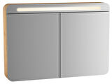 VitrA Sento 60897 Aydınlatmalı Dolaplı Ayna, 100 cm, Açık Meşe