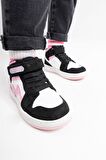 mnpc Unisex Çocuk Siyah-Pembe Hakiki Deri Anatomik Sneakers Bot