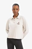 DeFactoFit NBA Los Angeles Lakers Polo Yaka Pike Sweatshirt D6152AX25SPBG745