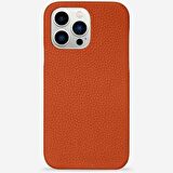 iPhone 13 Pro Max Flotur Deri Kılıf - Mandarin