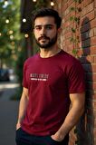 Erkek  Slim Fit Enjeksiyon Baskılı Pamuklu T-Shirt