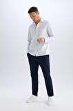 DeFacto Tailored Fit Normal Kesim Düz Paça Her Yöne Esneyen Yazlık Kumaş Pantolon C7508AX24AUNV253