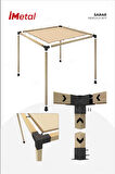 imetal Sarar Tek Bölümlü Hazır Ahşap Pergola Seti 90 x 90 mm Ahşaplar ve Tente Dahil