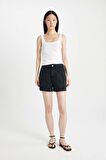 DeFacto Mom Fit Yüksek Bel Dar Paça Jean Şort C0685AX24SMNM40