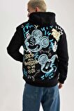 DeFacto Disney Mickey & Minnie Boxy Fit Kapüşonlu Sweatshirt B5510AX24SPBK81