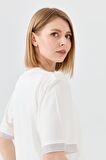 Kadın Sıfır Yaka Zincir Bantlı Penye T-shirt Kemik
