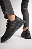 Muggo Montag Garantili Günlük Ortopedik Kaymaz Taban Bağcıklı Çizgili Erkek Sneaker Spor Ayakkabı