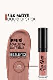 Flormar Kadife Dokulu Likit Mat Ruj - Silk Matte Liquid Lipstick - 009 NASTY CORAL - 8690604505364