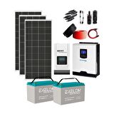 Güneş Enerjisi Solar Paketi 1kVA İnverter 210W Güneş Paneli 100Ah Jel Akü