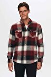 Ds Damat Slim Fit Bordo Ekose Oduncu Gömlek 1HC02ORTODN03