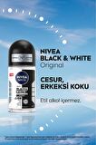 Nivea MEN Erkek Roll-on Deodorant Black&White Invisible Original 50ml, 72 Saat Anti-perspirant, X2 Adet
