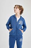 DeFacto Erkek Çocuk Kapüşonlu Baskılı Fermuarlı Basic Sweatshirt B6448A824SPIN33