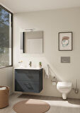 VitrA Ardea 67095 Banyo Dolabı Seti Çekmeceli, 70 cm, Parlak Antrasit
