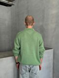 Erkek Polo Yaka Örme Oversize Kazak