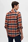 Slim Fit Tarçın Ekose Oduncu Gömlek 1HC02ORTODN02