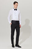 Erkek Beyaz Ütü Gerektirmeyen Slim Fit Dar Kesim Ata Yaka %100 Pamuk Non-ıron Gömlek