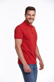 Kırmızı Regular Fit %100 Pamuk Polo Yaka Tişört | XL