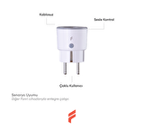 Fonri Akıllı Priz (16 AMPER), Uzaktan Kontrol, Wifi, Anlık Enerji Tüketim Takip, Zamanlayıcı