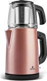 Karaca Tea Glass 2 In 1 Çelik Çay Makinesi Ve Kettle Rosegold