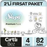 Sleepy Bio Natural 2'li Fırsat Paketi Bebek Bezi 4 Numara Maxi 82 Adet