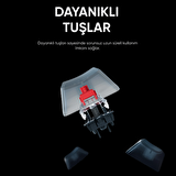 Acer eMachines EAK100 Beyaz/Yeşil USB RGB Backlight RED SWITCH Mekanik Q 101 Tuşlu Compact Gaming Klavye