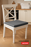 Xpermate Fermuarlı 2'li Sandalye Minderi Su İtici Kumaş 40x40Cm Sünger Sandalye Minderi Bağcıklı Antrasit
