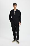 DeFacto Relax Fit Kolej Yaka Fermuarlı Çift Cepli Mevsimlik İnce Bomber Hırka D2605AX24AUBK81