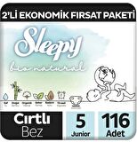 Sleepy Bio Natural Premium Plus 2'li Ekonomik Fırsat Paketi Bebek Bezi 5 Numara Junior 116 Adet