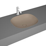 VitrA Plural 7810B474-1083 Kare Alçak Tezgahaltı Lavabo, VitrA Clean, 45 cm, Mat Kil Beji