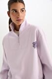 DeFactoFit NBA Brooklyn Nets Oversize Geniş Kalp Fermuarlı Dik Yaka Kalın Sweatshirt D2361AX24AUPR422