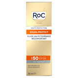 Roc Soleil-Protect 50 Faktör Yaşlanma Karşıtı Tüm Cilt Tipleri İçin Renksiz Yüz Güneş Koruyucu Krem 50 ml