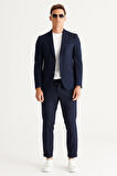 Normal Bel Slim Fit Lacivert Erkek Takım Elbise 4A3024100003