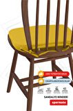 XPERMATE StandartFit Oval Sandalye Minderi Fermuarlı Yıkanabilir Kılıf Bağcıklı Su ve Yağ İtici 42x42x5 Sarı