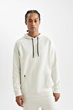 DeFactoFit Standart Fit Kapüşonlu Cepli Skuba Dalgıç Kumaş Sporcu Sweatshirt D1950AX24AUBG721