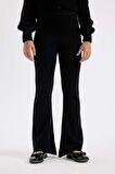 DeFacto Kız Çocuk Flare Fit İspanyol Paça Basic Düz Triko Pantolon A6029A824WNBK27