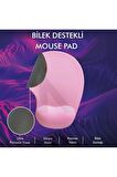 MP01 - Pembe Elips Bilek Destekli Mouse Pad | Konforlu, Kaymaz Taban, Ergonomik, Yumuşak, Ev,Ofis