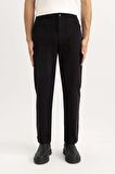 DeFacto Kanvas Pantolon Straight Fit Normal Kalıp Normal Bel Boru Paça Basic Düz Cepli B2156AX24SPBK81