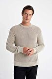 DeFacto Relax Fit Bisiklet Yaka Dokulu Triko Kazak D2061AX24AUBG155