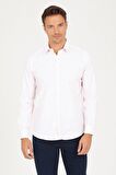 Slim Fit Açık Somon Desenli Gömlek | XS