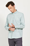 Slim Fit Dar Kesim Düğmeli Yaka Flanel Oduncu Gömlek