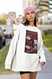 Tasarım Deadpool Baskılı Unisex Oversize Sweatshirt