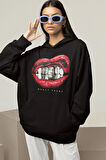 Money Talks Yazılı Unisex Oversize Hoodie