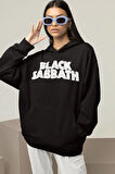 Kurukafa Tasarım Müzik Grubu Baskılı Unisex Oversize Black Sabbath Hoodie